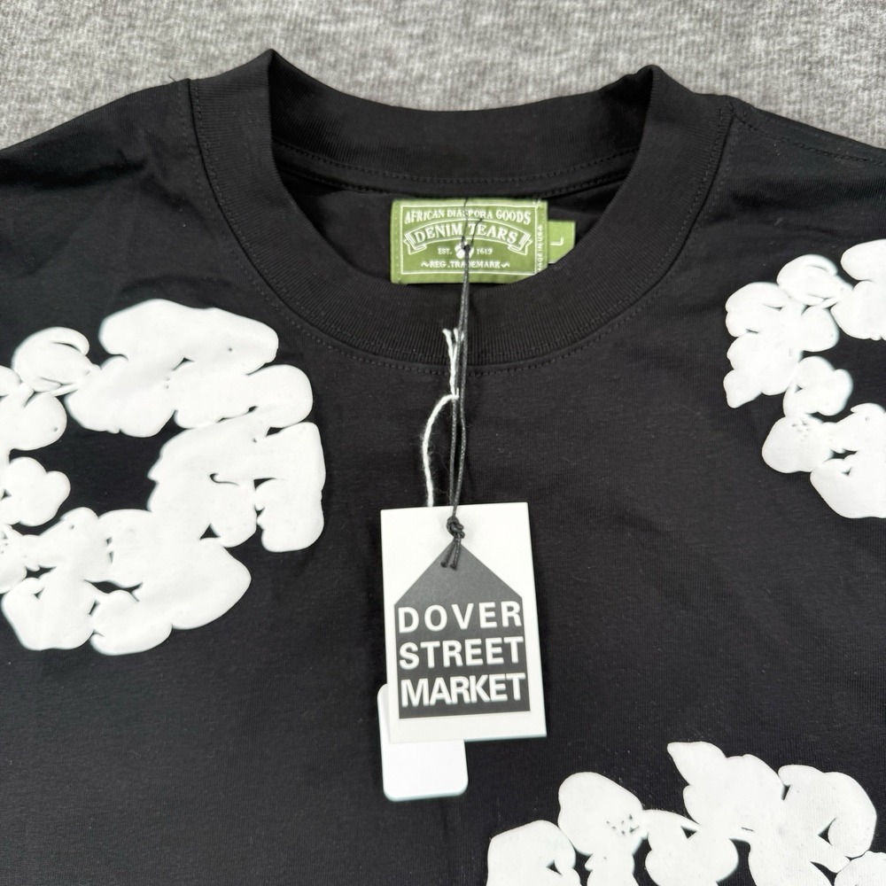 Denim Tears Mens Large Cotton Wreath T Shirt Black Dover Street Market DSM - Picture 2 of 8